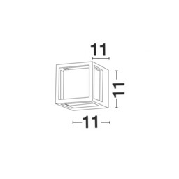 Agosto Square Outdoor Modern Wall Lamp Black Aluminium, LED 6W 420Lm 3000K IP54 - thumbnail 2