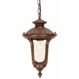 Chicago 1 Light Small Outdoor Ceiling Chain Lantern Rusty Bronze Patina IP44, E27