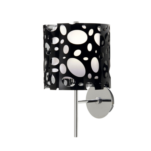 Lupin Wall Lamp E27, Gloss Black/White Acrylic/Polished Chrome, CFL Lamps INCLUDED - image 1