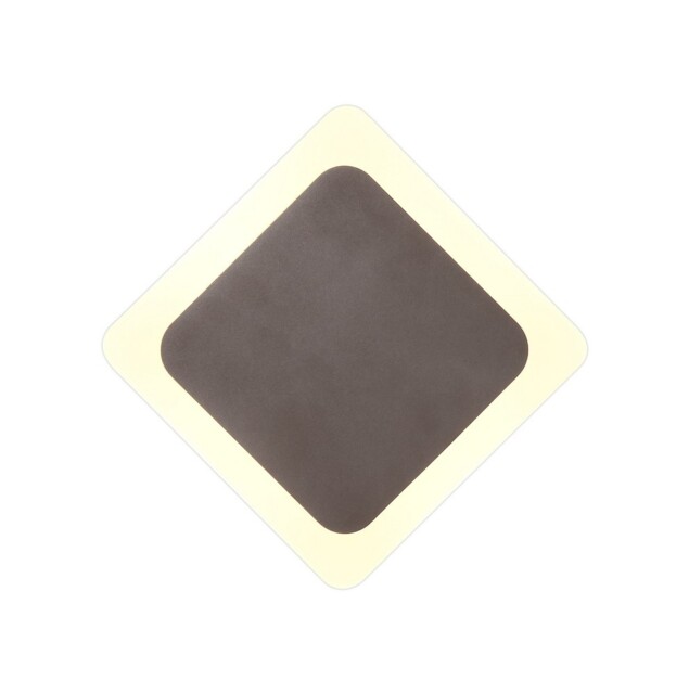 Altona Magnetic Base Wall Lamp, 12W LED 3000K 498lm, 15, 19cm Diamond Centre, Coffee, Acrylic Frosted Diffuser - image 1