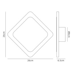 Altona Magnetic Base Wall Lamp, 12W LED 3000K 498lm, 15, 19cm Diamond Centre, Coffee, Acrylic Frosted Diffuser - thumbnail 2