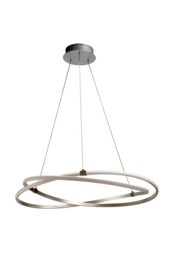 Infinity Ceiling Pendant 42W LED 3000K, 3400lm, Silver, Polished Chrome, White Acrylic - thumbnail 1