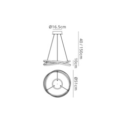 Infinity Ceiling Pendant 42W LED 3000K, 3400lm, Silver, Polished Chrome, White Acrylic - thumbnail 2