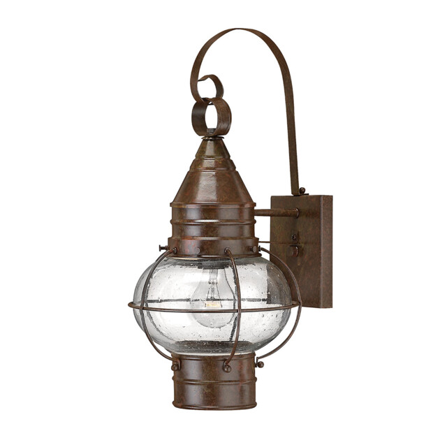 Cape Cod 1 Light Outdoor Medium Wall Lantern Light Sienna Bronze, E27