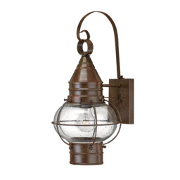 Cape Cod 1 Light Outdoor Medium Wall Lantern Light Sienna Bronze, E27