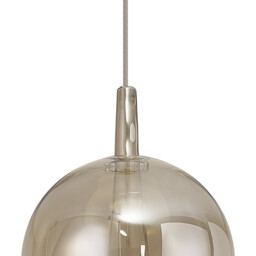 Elsa Assembly Pendant (WITHOUT PLATE) With Champagne Glass Shade, 1 Light E27, Bronze Glass With Frosted Inner Cone - thumbnail 3