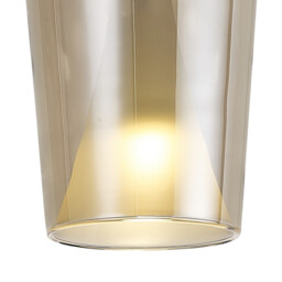 Elsa Assembly Pendant (WITHOUT PLATE) With Champagne Glass Shade, 1 Light E27, Bronze Glass With Frosted Inner Cone - thumbnail 5