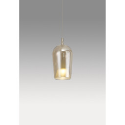 Elsa Assembly Pendant (WITHOUT PLATE) With Champagne Glass Shade, 1 Light E27, Bronze Glass With Frosted Inner Cone - thumbnail 2