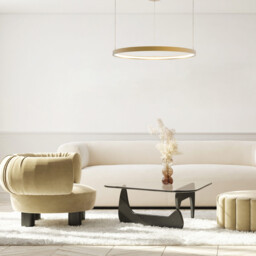 Latsia 60cm Pendant Ceiling Light Gold Matt LED 3000K Dimmable 28W - thumbnail 2