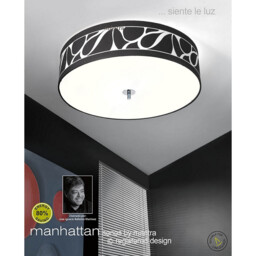 Manhattan Wall Lamp 1 Light E14 Swing Arm, Polished Chrome With Black Patterned Shade - thumbnail 5