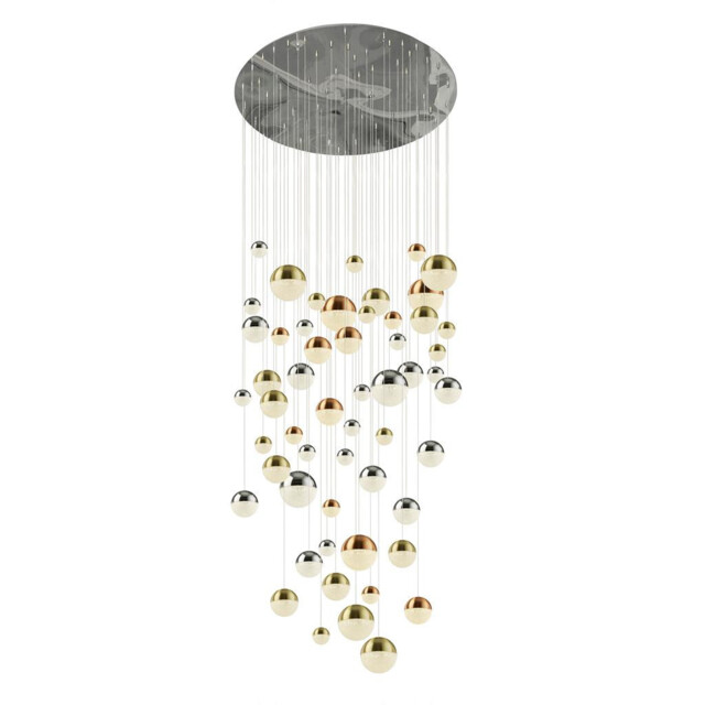 Planets 55 Light Pendant Copper, Chrome, Satin Brass Balls & Crystal Sand 4000K - image 1