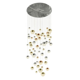 Planets 55 Light Pendant Copper, Chrome, Satin Brass Balls & Crystal Sand 4000K - thumbnail 1