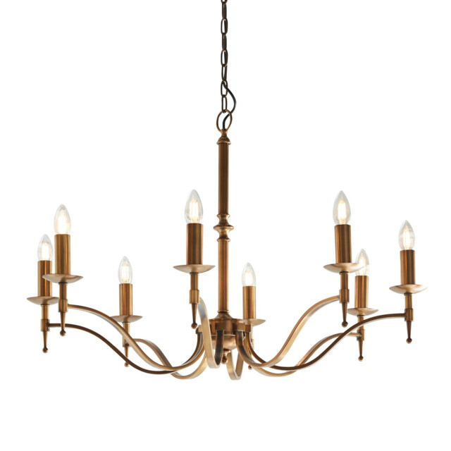 Stanford 8 Light Chandelier Antique Brass Finish, E14 - image 1