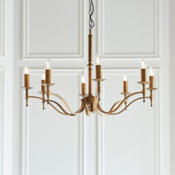 Stanford 8 Light Chandelier Antique Brass Finish, E14 - thumbnail 2