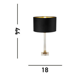 Scarborough Table Lamp Crystal, Brass, Black Velvet - thumbnail 2