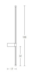 Struga 100cm Integrated Led Wall Lamp Gold Matt LED 3000K 20W - thumbnail 2