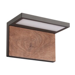 Ruka Wall Down Lamp, 13W LED, 3000K, 850lm, IP54, Anthracite, Walnut