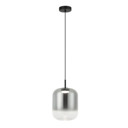 Orvella Dome Pendant Ceiling Light Black Matt-Smoked Glass LED 3000K - thumbnail 1