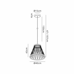 Spider 40cm Pendant, 20W LED, 3000K, 1100lm, Matt Brushed Grey/Brown, 3yrs Warranty - thumbnail 3