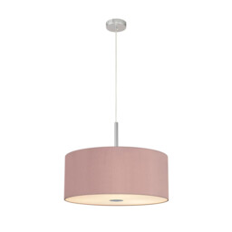 Baymont Polished Chrome 5 Light E27 Single Pendant With 60cm x 22cm x 22cm Dual Faux Silk Shade, Taupe/Halo Gold - thumbnail 5