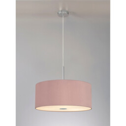 Baymont Polished Chrome 5 Light E27 Single Pendant With 60cm x 22cm x 22cm Dual Faux Silk Shade, Taupe/Halo Gold - thumbnail 2