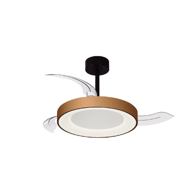 Niseko Fan S 40cm 45W LED Dimmable Ceiling Light With 25W DC Fan, 2700-5000K Remote Control, 5000lm, Gold/Black - image 1
