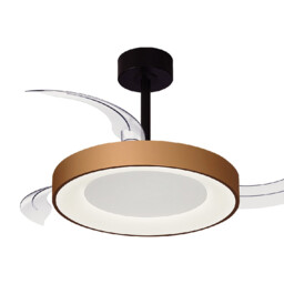 Niseko Fan S 40cm 45W LED Dimmable Ceiling Light With 25W DC Fan, 2700-5000K Remote Control, 5000lm, Gold/Black - thumbnail 5