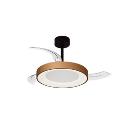 Niseko Fan S 40cm 45W LED Dimmable Ceiling Light With 25W DC Fan, 2700-5000K Remote Control, 5000lm, Gold/Black - thumbnail 1