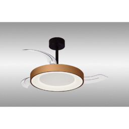 Niseko Fan S 40cm 45W LED Dimmable Ceiling Light With 25W DC Fan, 2700-5000K Remote Control, 5000lm, Gold/Black - thumbnail 2