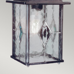Wexford 1 Light Outdoor Ceiling Chain Lantern Black Silver IP43, E27 - thumbnail 5