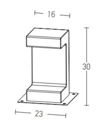 Simitli 30cm Outdoor Pedestal Light Natural Concrete LED 3000K IP54 - thumbnail 2