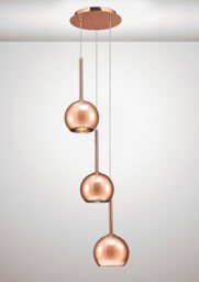 Regina Ceiling Cluster Pendant 3 Light Cluster G9 Bronze, Bronze Glass - thumbnail 2