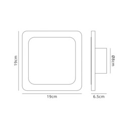 Altona Magnetic Base Wall Lamp, 12W LED 3000K 498lm, 15, 19cm Square Centre, Sand White, Acrylic Frosted Diffuser - thumbnail 2
