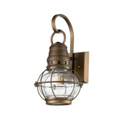 Kichler Bridgepoint Outdoor Wall Lantern Natural Brass, IP44 - thumbnail 2