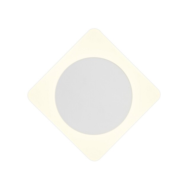 Altona Magnetic Base Wall Lamp, 12W LED 3000K 498lm, 15cm Round 19cm Diamond Centre, Sand White, Acrylic Frosted Diffuser - image 1