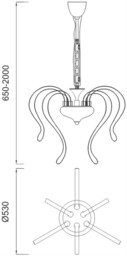 Versailles Ceiling Pendant LED Light 57W, 2733lm, 3000K Polished Chrome, White Acrylic - thumbnail 2