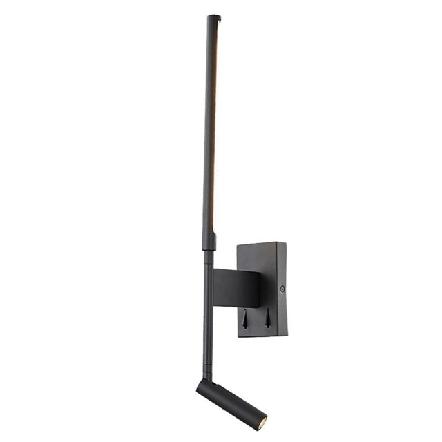 Torch Wall + Reading Light, 6W + 3W LED, 3000K, 592lm Total, Individually Switched, Sand Black - image 1