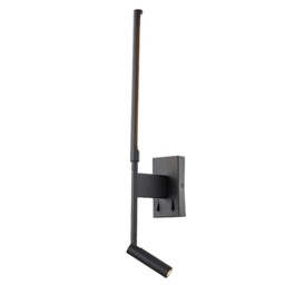 Torch Wall + Reading Light, 6W + 3W LED, 3000K, 592lm Total, Individually Switched, Sand Black