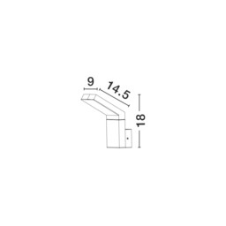Park Outdoor Down Wall Lamp Aluminium Dark Grey LED 6W 522Lm 3000K IP54 AC Driver Included - thumbnail 2