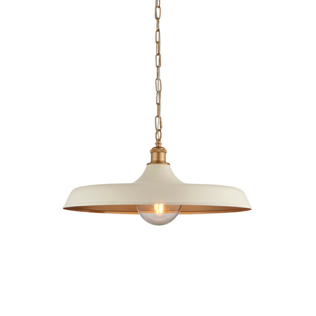 Afragola Dome Pendant Ceiling Light Matt Warm White, Satin Gold Paint - image 1