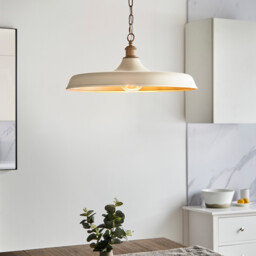 Afragola Dome Pendant Ceiling Light Matt Warm White, Satin Gold Paint - thumbnail 3