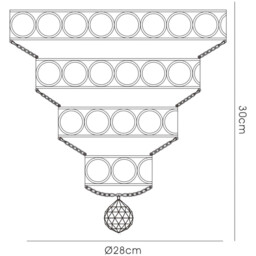 Kudo Crystal Ring Non-Electric SHADE ONLY Polished Chrome/Crystal - thumbnail 5