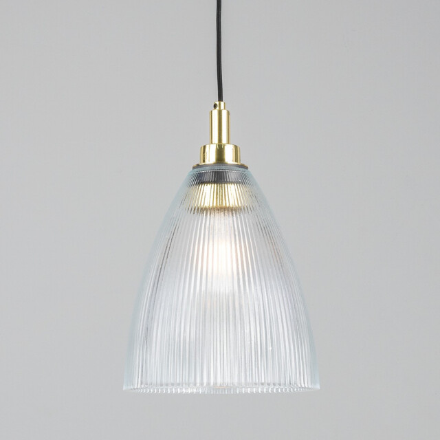 Brooke Outdoor Pendant Light, Polished Brass, Clear Glass, IP65 - image 1