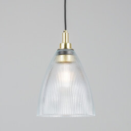 Brooke Outdoor Pendant Light, Polished Brass, Clear Glass, IP65 - thumbnail 1