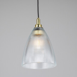 Brooke Outdoor Pendant Light, Polished Brass, Clear Glass, IP65 - thumbnail 2