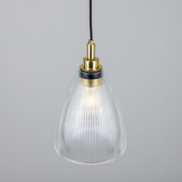 Brooke Outdoor Pendant Light, Polished Brass, Clear Glass, IP65 - thumbnail 3