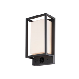 Meribel Camera/WIFI/CCT Wall Lamp, 9W LED, 2700-6000K, 530lm, IP54, Graphite