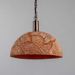 Kauri Dome Pendant 37cm Red Iron, Antique Brass - thumbnail 1