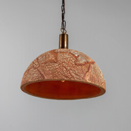 Kauri Dome Pendant 37cm Red Iron, Antique Brass - thumbnail 2