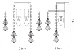 Inina Wall Lamp Switched 2 Light E14 French Gold, Crystal - thumbnail 3